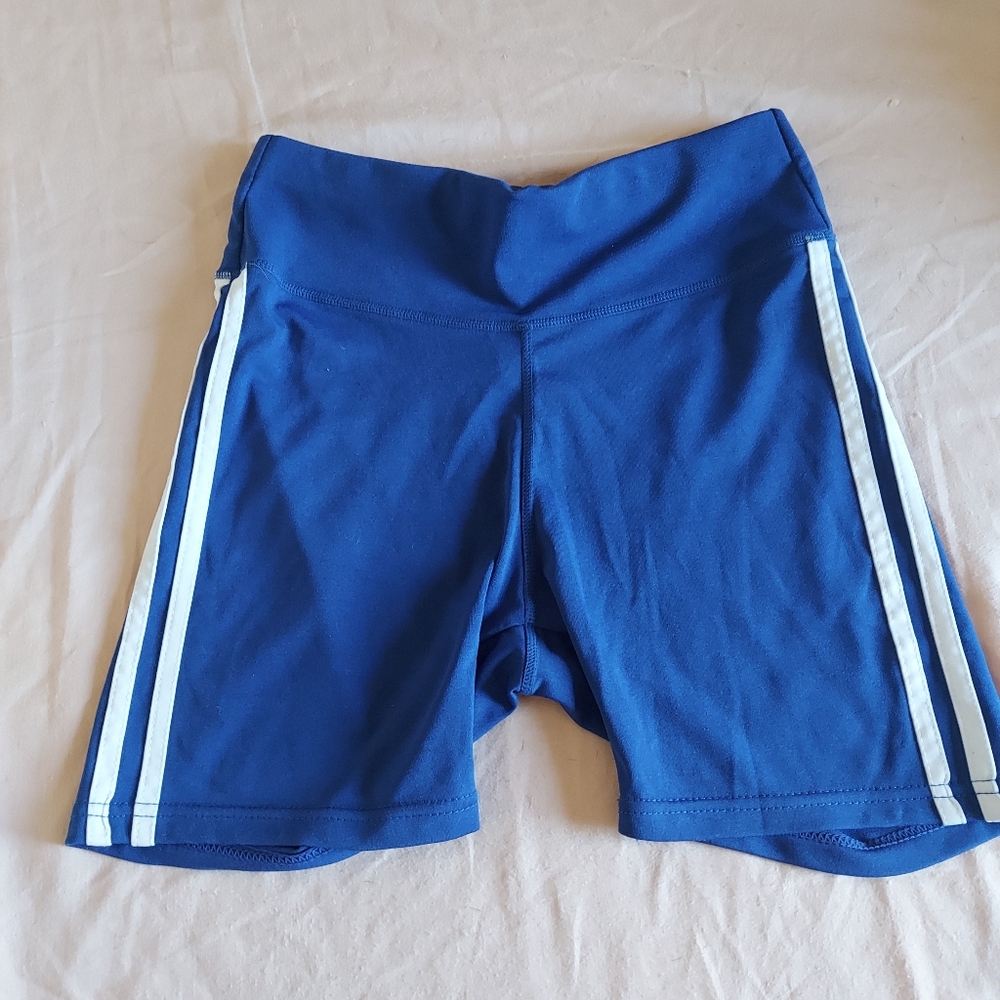Blue racing stripes biker shorts